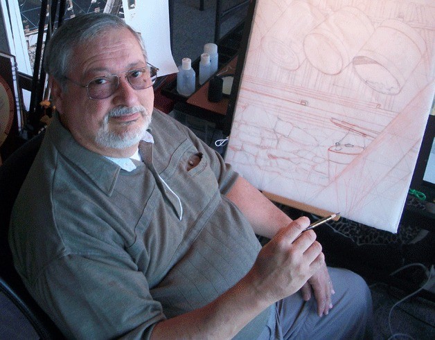 John Ursillo spends hours each day creating his finely crafted pencil drawings. He estimates each drawing takes about a month to finish. Above is an example of his work: “Whidbey Spotted Towhee Male.”