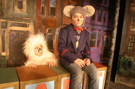 Tyler O’Neill makes his stage debut in the title role of the Whidbey Children’s Theater production of “Stuart Little” with Keith Zimmerman in the role of Snowbell.