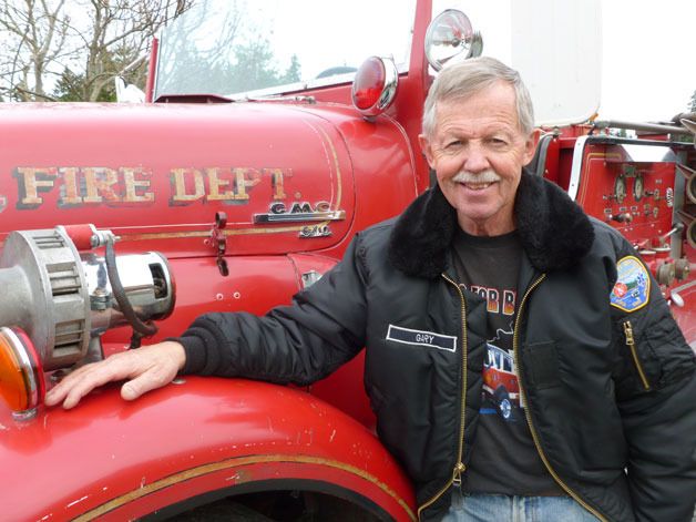 Gary Gabelein shows off his vintage 1951 GMC fire truck. People may recognize it from parades Gabelein drives in