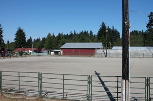 The horse arena at Island County Fairgrounds would be covered and scaled down in a major redesign proposal. Its drainage is a major concern held by the Island County Fair Association