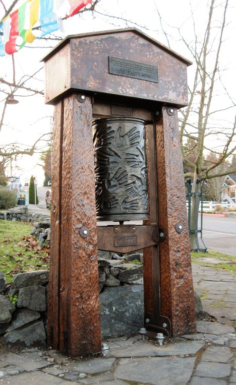 Artist David Gignac refurbished the Peace Wheel at Langley Park and reinstalled it.