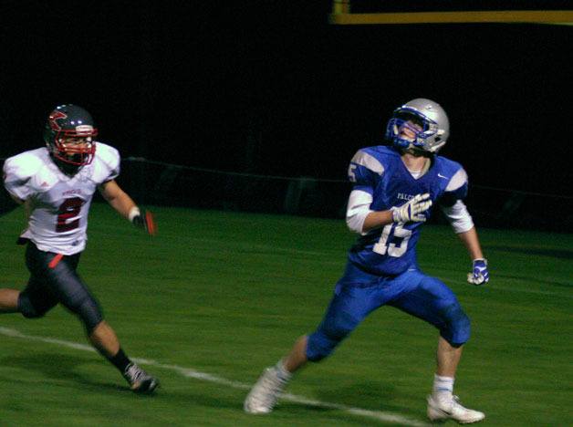 Uriah Beason beats King’s cornerback Jordan Turner to the end zone for a touchdown catch from Nick French.