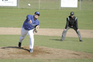 Falcon pitcher CJ Baker lasted until the fifth inning but couldn’t stem the flood tide as South Whidbey saw its 9-3 lead diminish — the Red Wolves won 11-9.