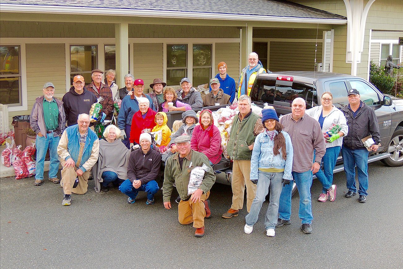 Contributed photo                                Volunteers gathered for the Knights of Columbus 11th Annual Potato Drive on Oct. 22.