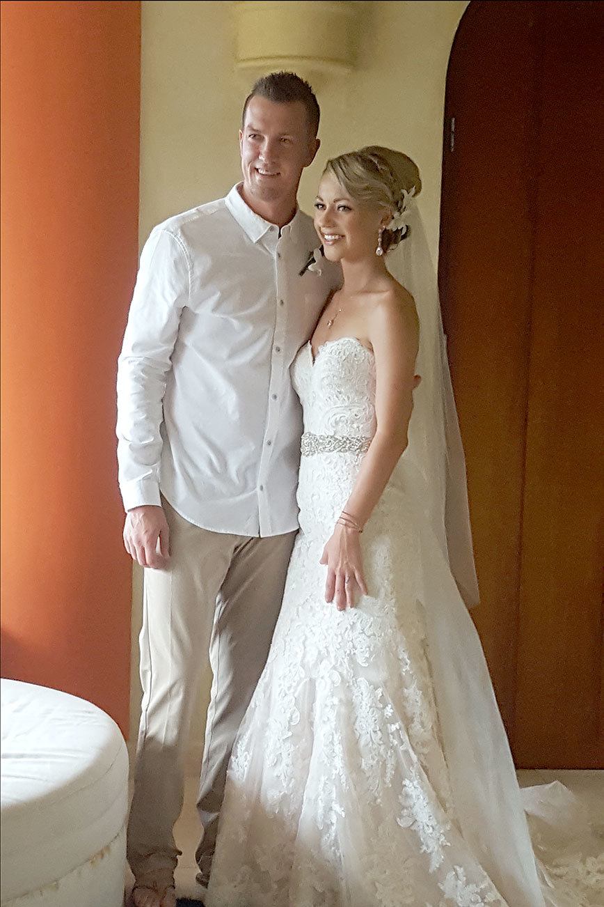 Pam Grant photo                                Tyler Olson (left) and Shayna Grant (right) married on Nov. 5 in Manuel Antonio, Costa Rica