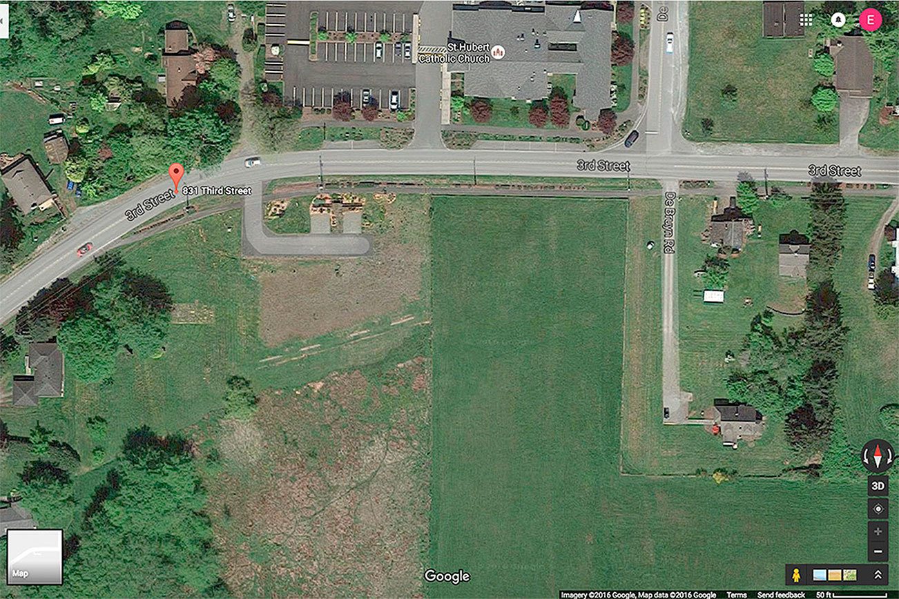 Image courtesy of Google Maps                                An L-shaped driveway with two parking areas has already been developed and is ready for Habitat for Humanity’s 10 multi-family housing project in Langley. The lot to the left of it in this picture is the other parcel that is being purchased.