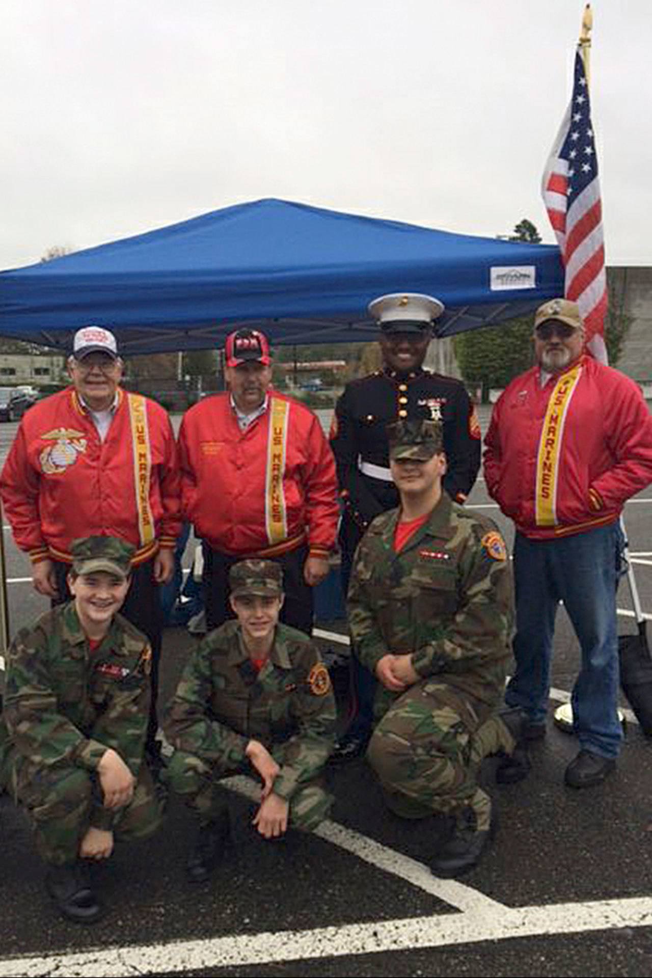 Contributed photo                                Members of Maj. Megan McClung Marine Corps League Detachment 1210 and Seattle Young Marines held a successful Toys for Tots fundraiser at the Clinton and Mukilteo Ferry Docks on Saturday and Sunday.