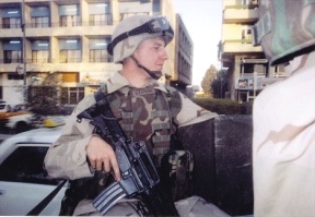 Sgt. Jeremy Czarnik is pictured here during a mission while deployed to Iraq. The Freeland soldier was injured in a firefight in Afghanistan on July 5.
