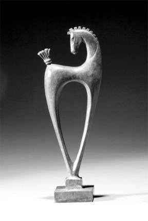 Julie Hougom exhibits her sculptures.