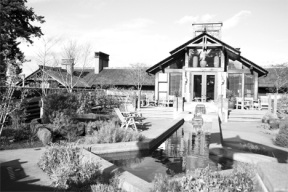 The Inn at Langley was rated as one of the top 100 mainland U.S. hotels in the 2006 Readers Poll featured in this month's Conde Nast Traveler. The Inn's Chef's Kitchen Restaurant looks out on the front garden. The Inn features cottages and guests rooms overlooking Saratoga Passage.