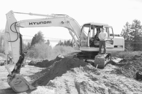 Todd Nysether is shown here at a job site in Clinton. He took the plunge this February and opened his own construction business on South Whidbey.