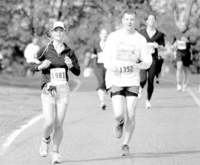 This happy couple could feel the love from race fans as they approached the finish line for both half and full marathons in Coupeville on Sunday.
