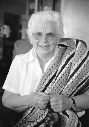 Elsie Melver keeps busy crocheting lap afghans for friends and relatives.
