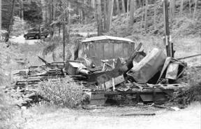 Only the charred remains of a house that burned off Brooks Hill Road Sunday morning remain this week as the Island County Sheriff’s Office investigates the cause of the fire.