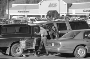 Langley resident Veronica vonAllworden packs her car with Thanksgiving groceries Wednesday as the holiday shopping rush began on South Whidbey. Merchants all over the island were expecting business to pick up this weekend as shoppers start buying for Christmas.