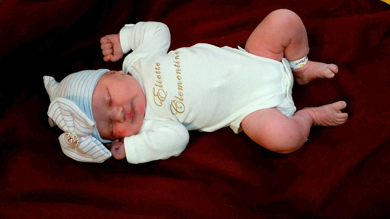 Contributed photo                                Elliette Clementine Pincin was Whidbey&rsquo;s first newborn of 2017, weighing in at 7 pounds, 12 ounces. She&rsquo;s an Oak Harbor resident.