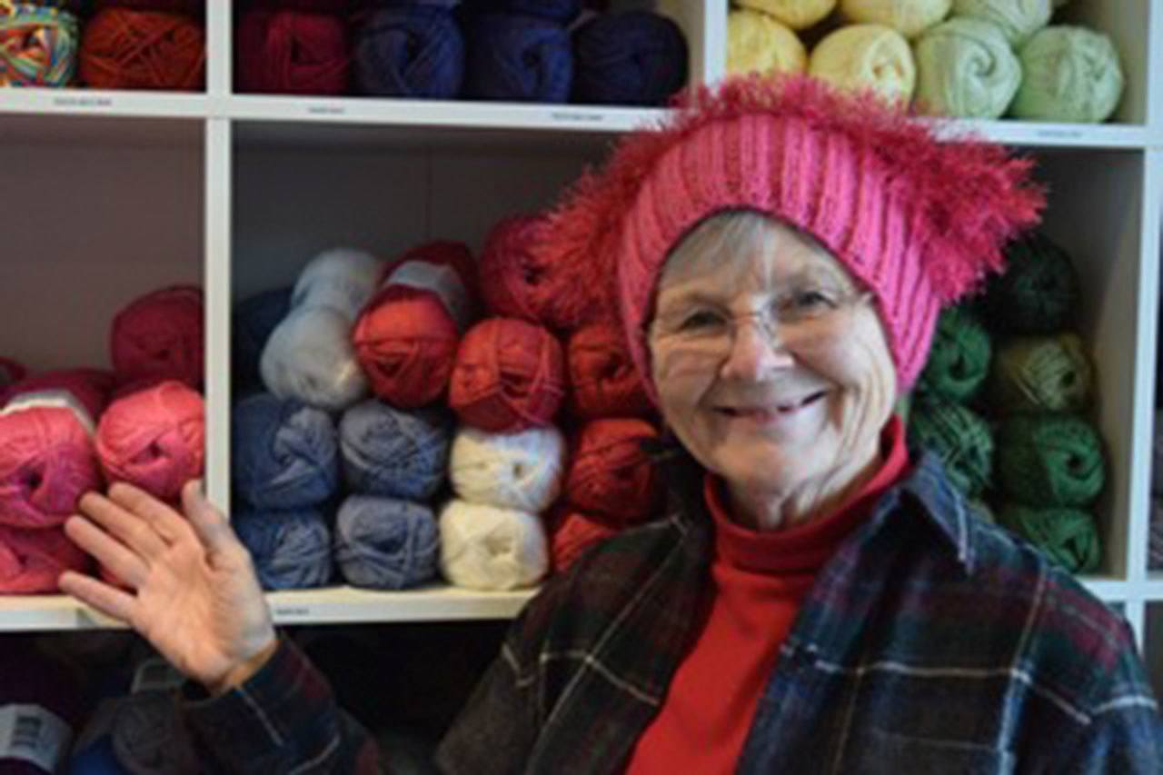 Patricia Guthrie / Whidbey News Group                                Mary McLeod of Langley, a longtime knitter, said she&rsquo;s been promising pink hats &ldquo;to everybody.&rdquo;