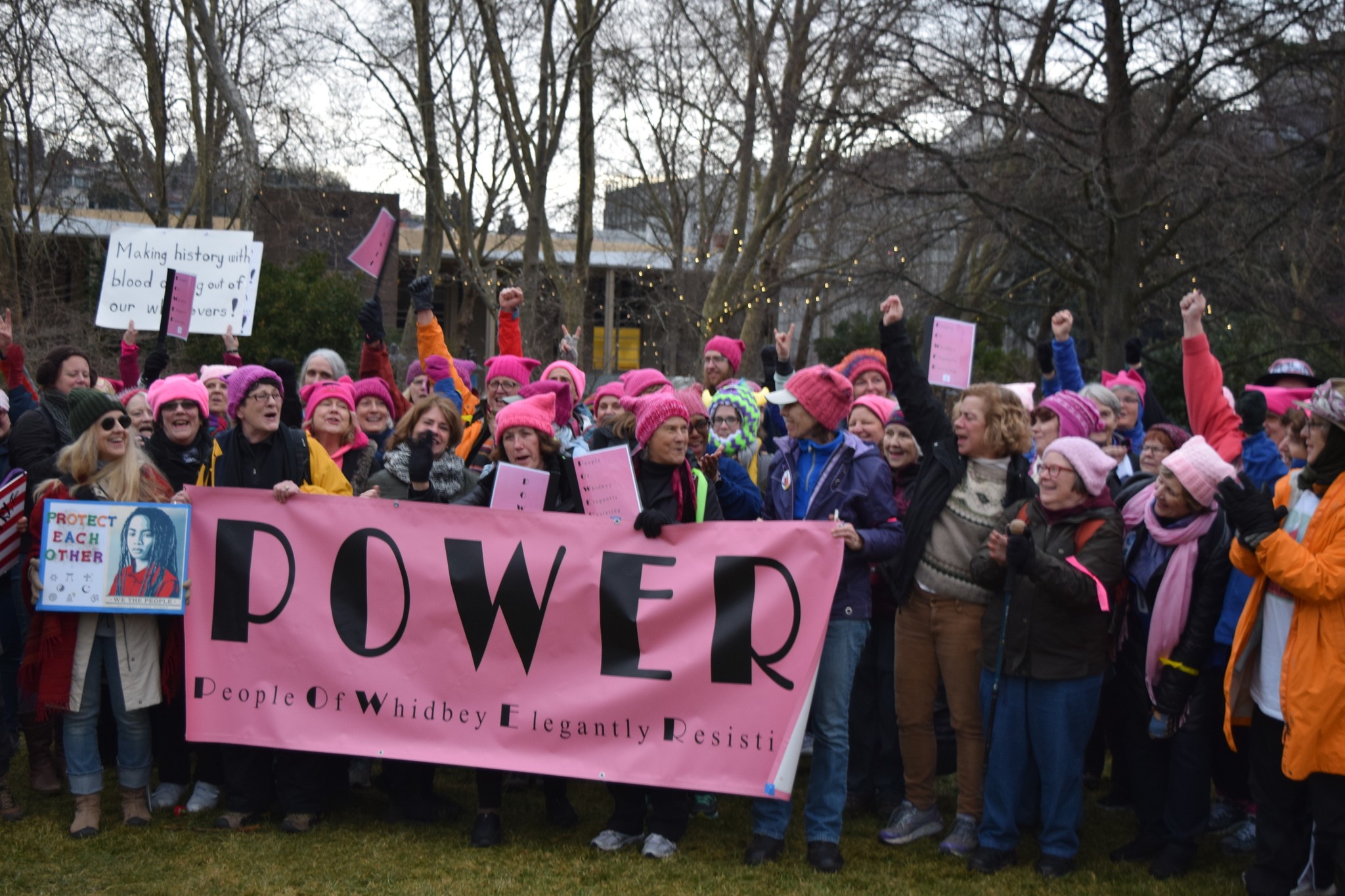 Whidbey residents make history as part of Womxn’s March on Seattle