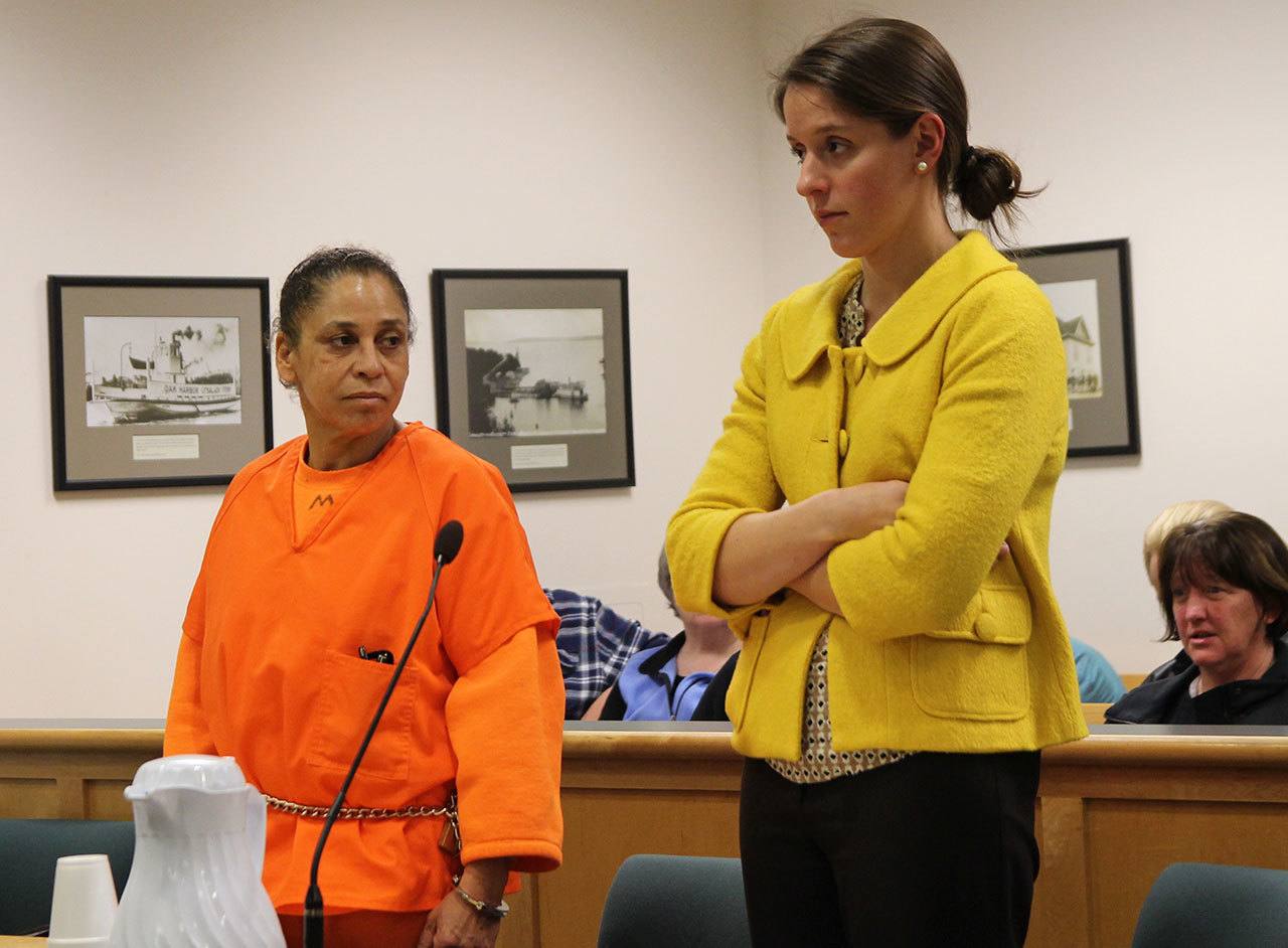 Jessie Stenslend/Whidbey News Group — Langley resident Dana McDonald appears in Island County Superior Court Monday with attorney Clare Bogdanowicz.