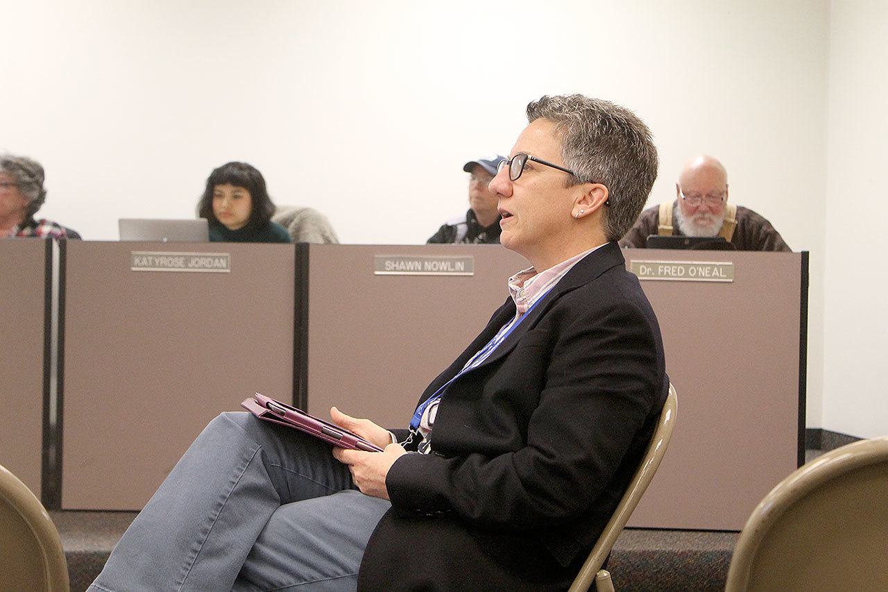 Evan Thompson / The Record — Superintendent Jo Moccia said she is concerned that a decrease in the South Whidbey School District’s maintenance and operation levy limit could lead to a loss of $1 million over two years.