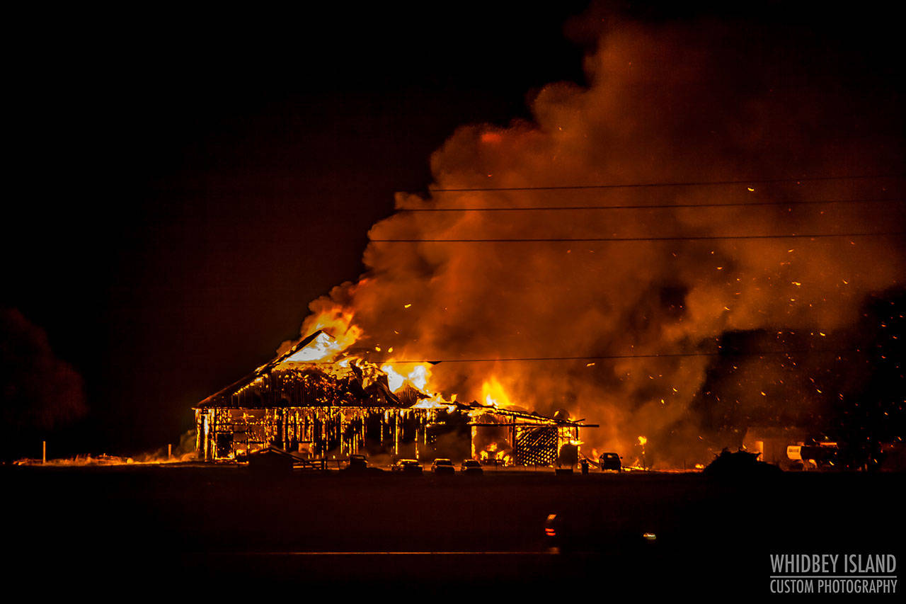 Iconic Central Whidbey barn burns to ground