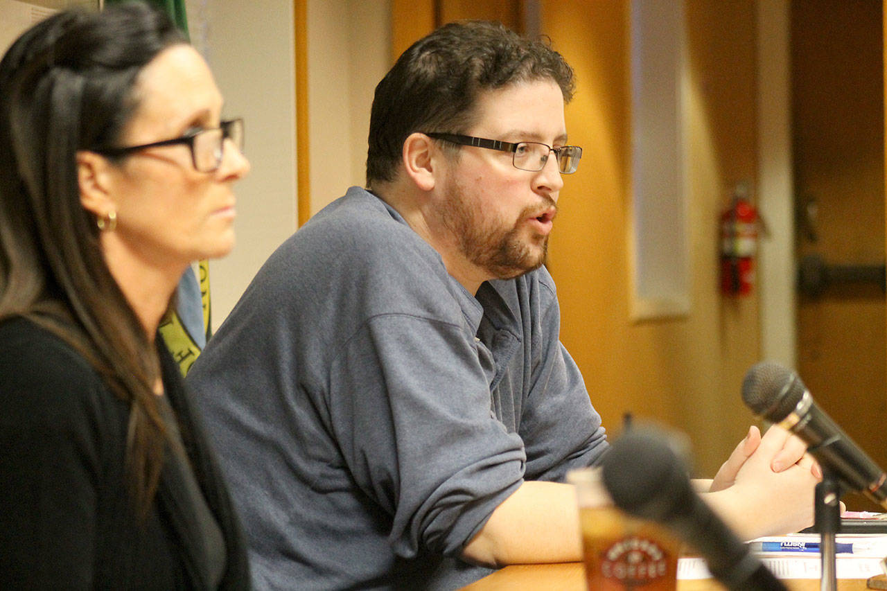 Evan Thompson / The Record — Councilman Thomas Gill speaks during a meeting in March. The Langley City Council could conduct its first reading of an inclusive city ordinance in mid-May.
