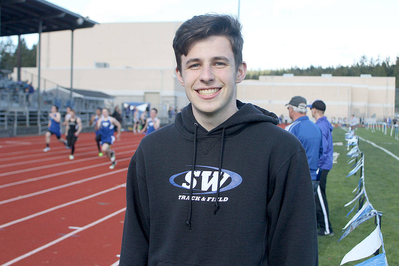 Evan Thompson / The Record — Cory Ackerman, a senior at South Whidbey High School, has a long list of accolades from being treasurer of the Associated Student Body to being a member of the National Honor Society. He’s also a long distance runner for the the Falcons’ track and field team.