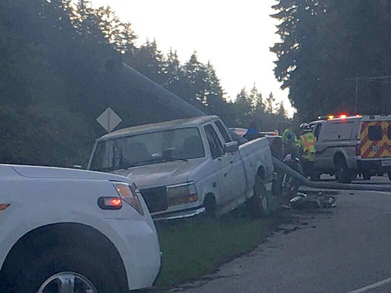 Scott Parks photo &mdash; The wreck limited Highway 525 to a single lane for about 45 minutes.