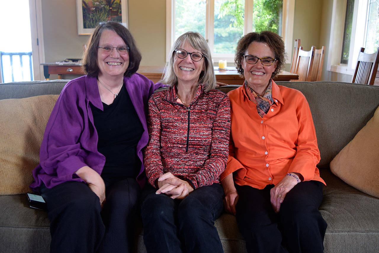 Kyle Jensen / The Record — South Whidbey’s “Startup Queens” are the source of more than a dozen enduring non-profit organizations. Left to right: Peggy Taylor, Lynn Willeford and Diana Lindsay.