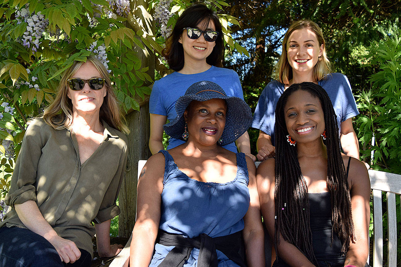 Kyle Jensen / The Record — The resident playwrights are a decorated bunch who have made careers from the United States to Korea. Bottom row, left to right: Amy Freed, Winsom Pinnock and Alesha Harris. Top row, left to right: Hansol Jung and Lucy Alibar.