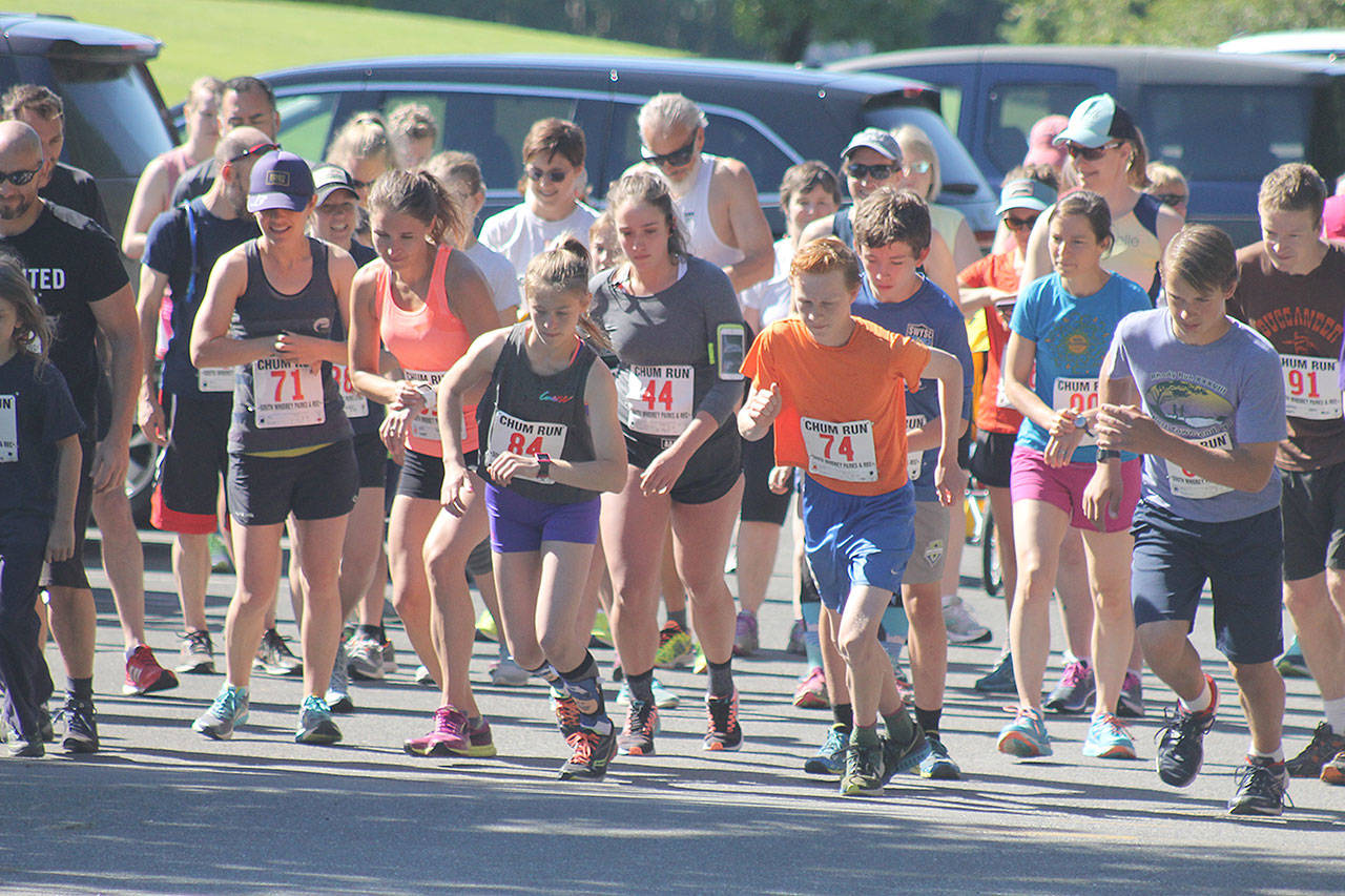 Evan Thompson / The Record — Around 75 people participated in the 20th annual Chum Run on Saturday at Community Park.