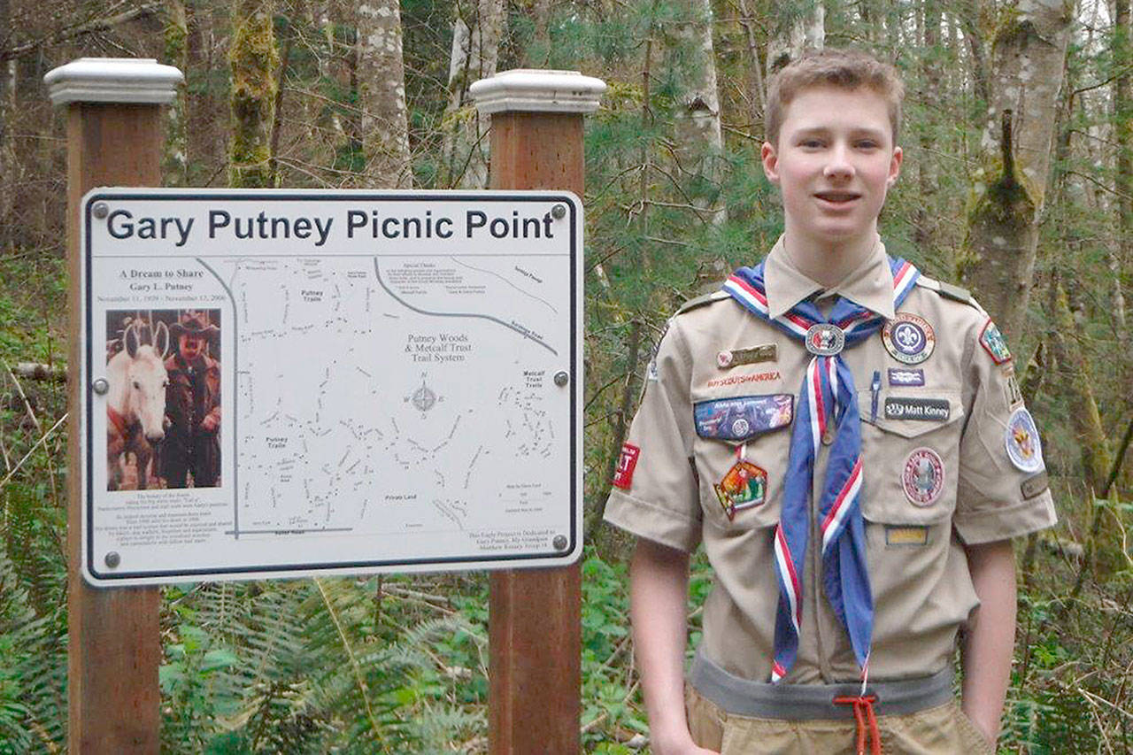 Contributed photo — Matt Kinney earned his Eagle Scout Boy Scout rank by renovating a picnic area at Putney Woods. Kinney’s project led the area being renamed after his grandfather, Gary Putney.