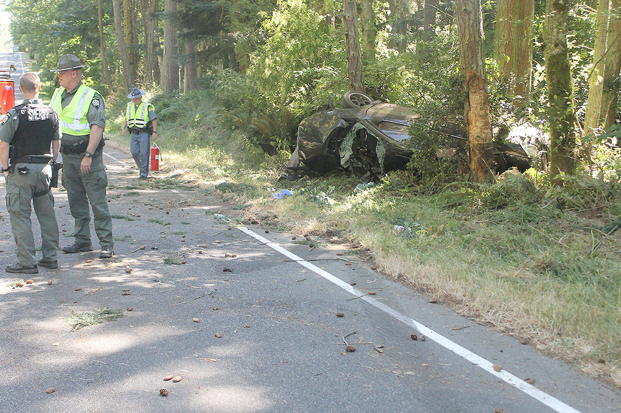 Evan Thompson / The Record &mdash; A 23-year-old man was injured in a rollover crash on Wednesday afternoon at Beverly Hills Road near Freeland.