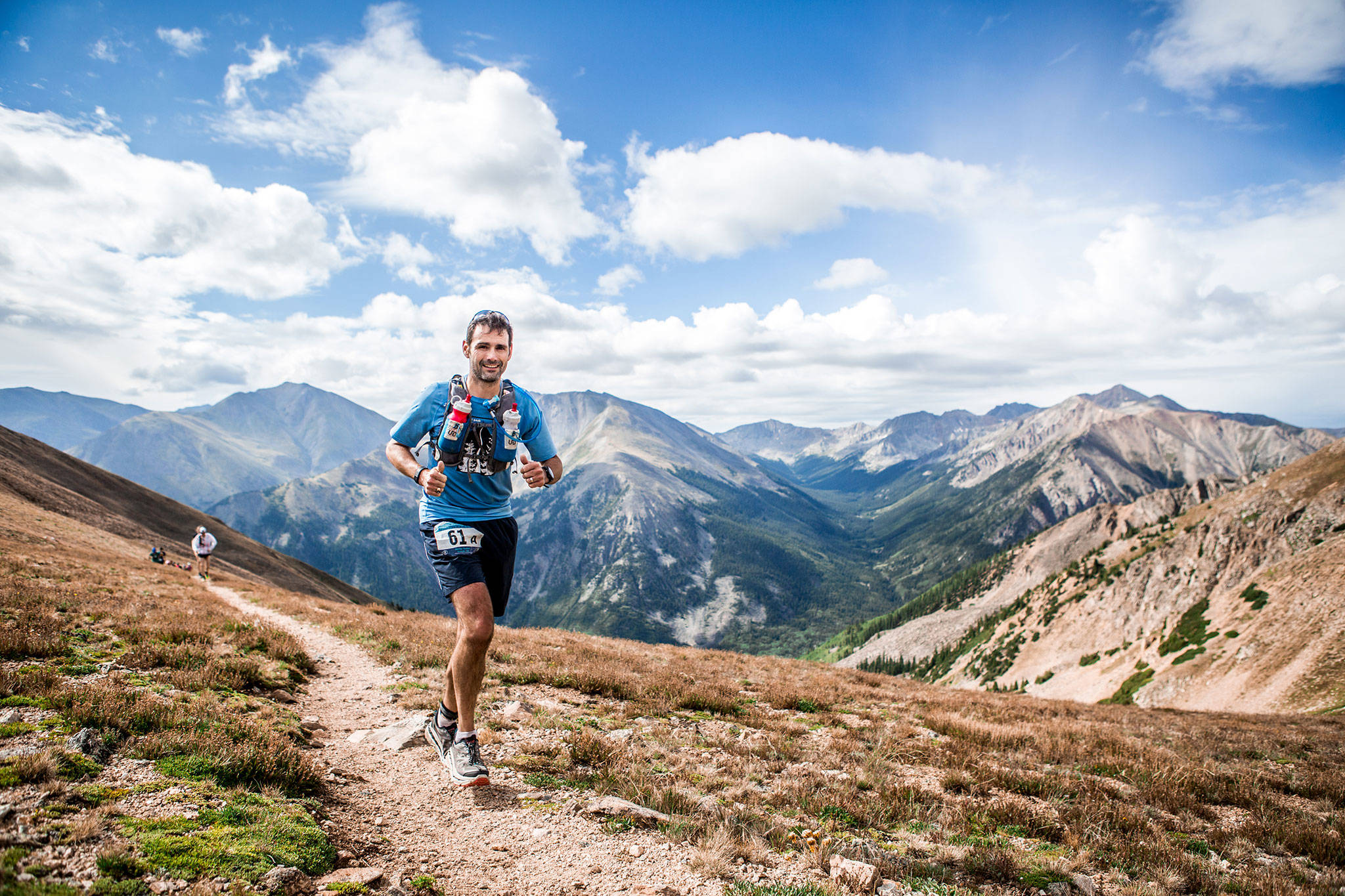 James Steller, shown here running the six-stage, 120-mile Transrockies Run in 2016, will attempt to circumnavigate Whidbey Island on foot in September. (Submitted photo)