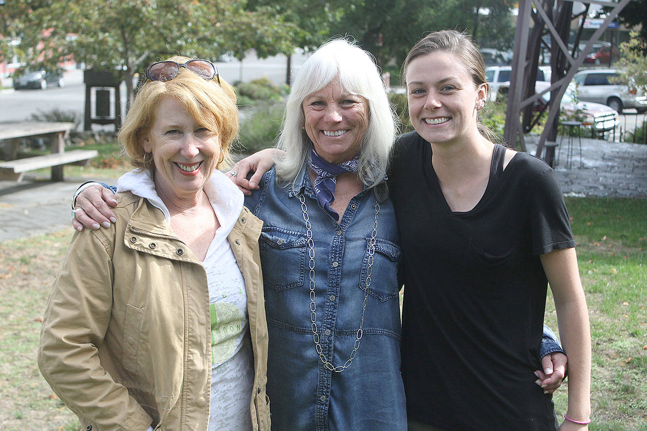 Evan Thompson / The Record — The Langley Main Street Association is taking over maintenance of the Langley Park. From left to right: Val Easton, Janet Ploof and Emily Martin.