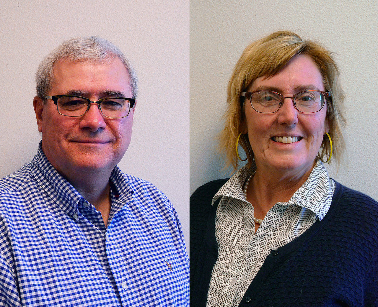 Justin Burnett / The Record — Burt Beusch (left) and Christy Korrow (right) are running for position 1 on the Langley City Council.