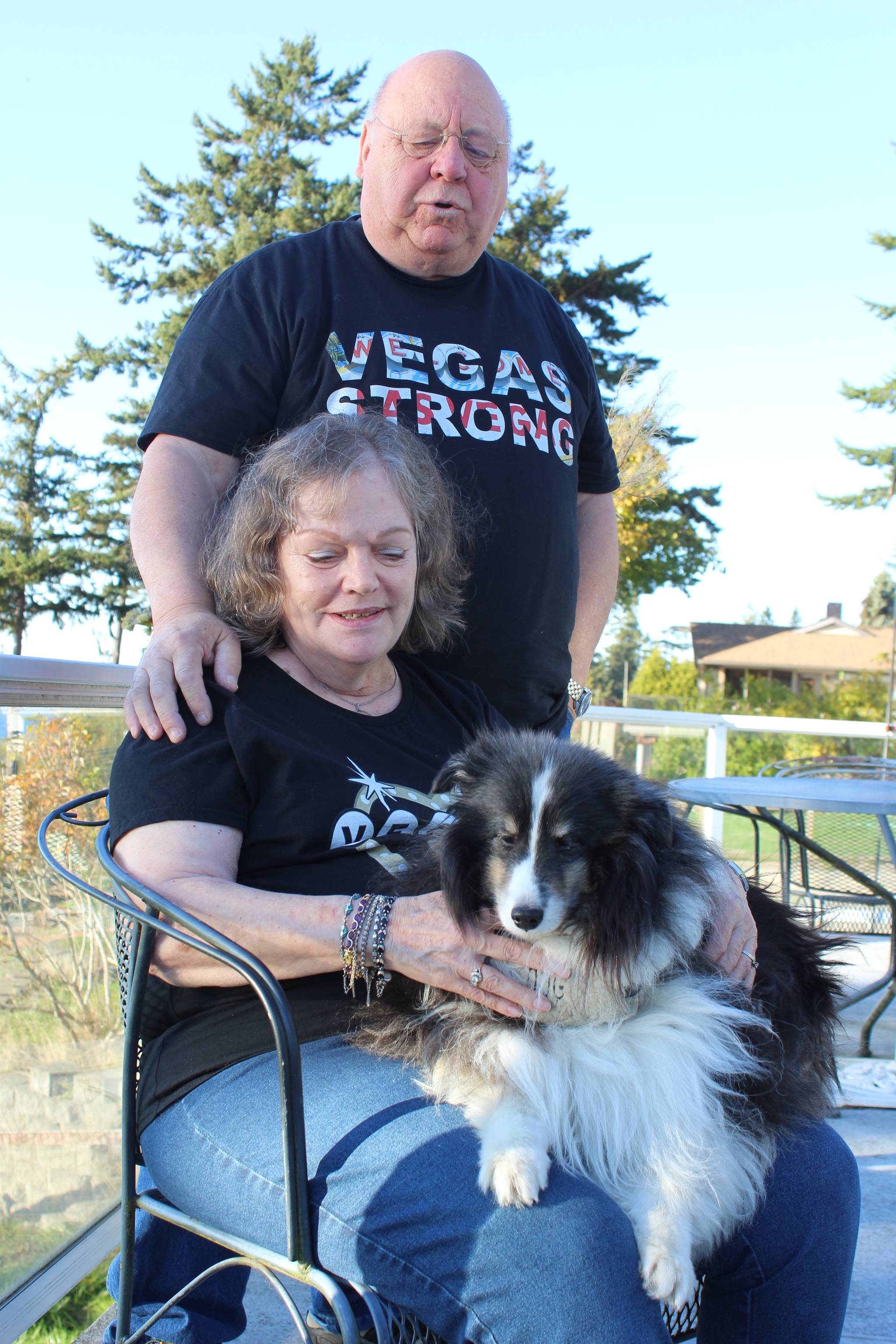 Kathy and Gary Hammer live in Greenbank where Nitro sometimes gets to take a break from his duties as a service and therapy dog. Sometimes he dances around in circles when the doorbell rings, just like any ‘guard’ pet dog.