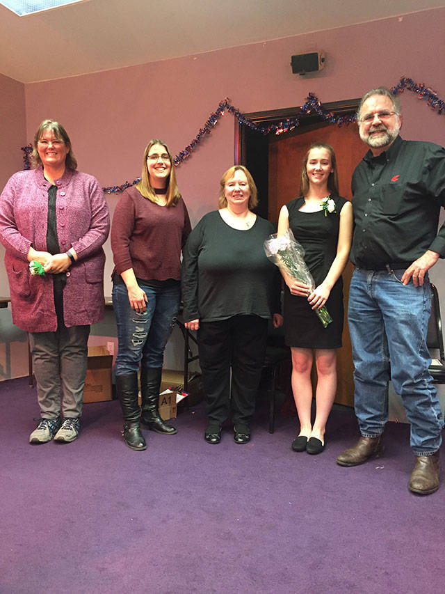 Photo provided                                Pictured from Left to Right: Shanna Flower, Krista Ollis, Cathi Mann-Fisher (WSU Island County 4-H Coordinator), Madison Ellerby-Muse and Tim Lawrence ( WSU Island County Director).