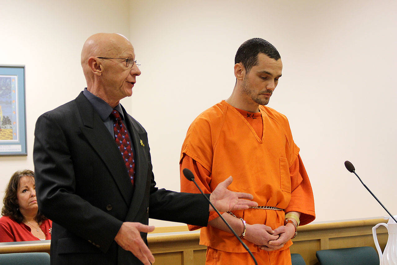 Photo by Jessie Stensland / Whidbey News-Times                                Attorney Steve McKay speaks during a sentencing hearing for Ezekiel Zeke Scannell-McCrae, who pleaded guilty in the shooting death of Joseph Hicks.