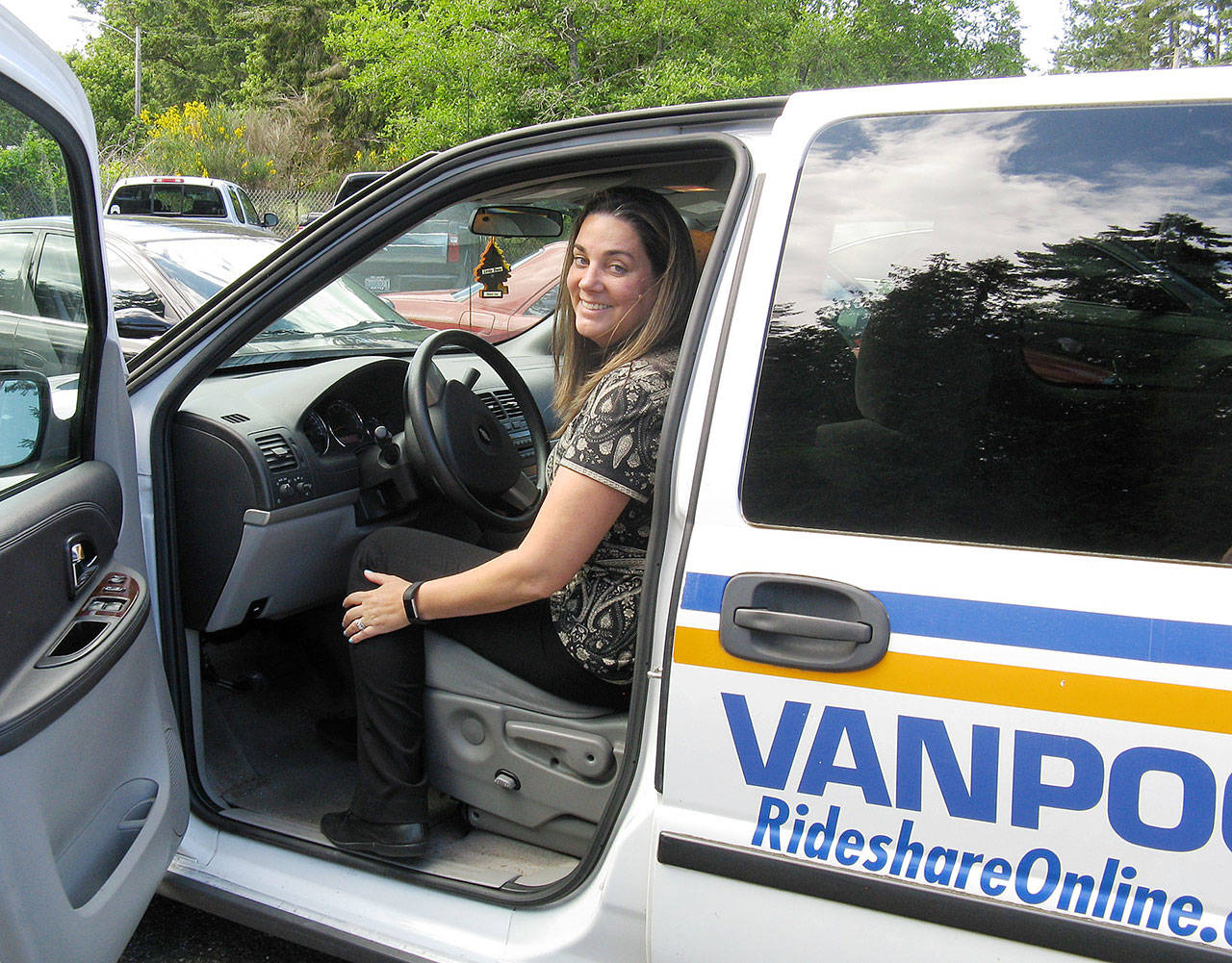 Photo by Dave Felice / Whidbey News Group                                Jaimy Brown of Clinton is one of the many people who use Island Transit’s van pool program.