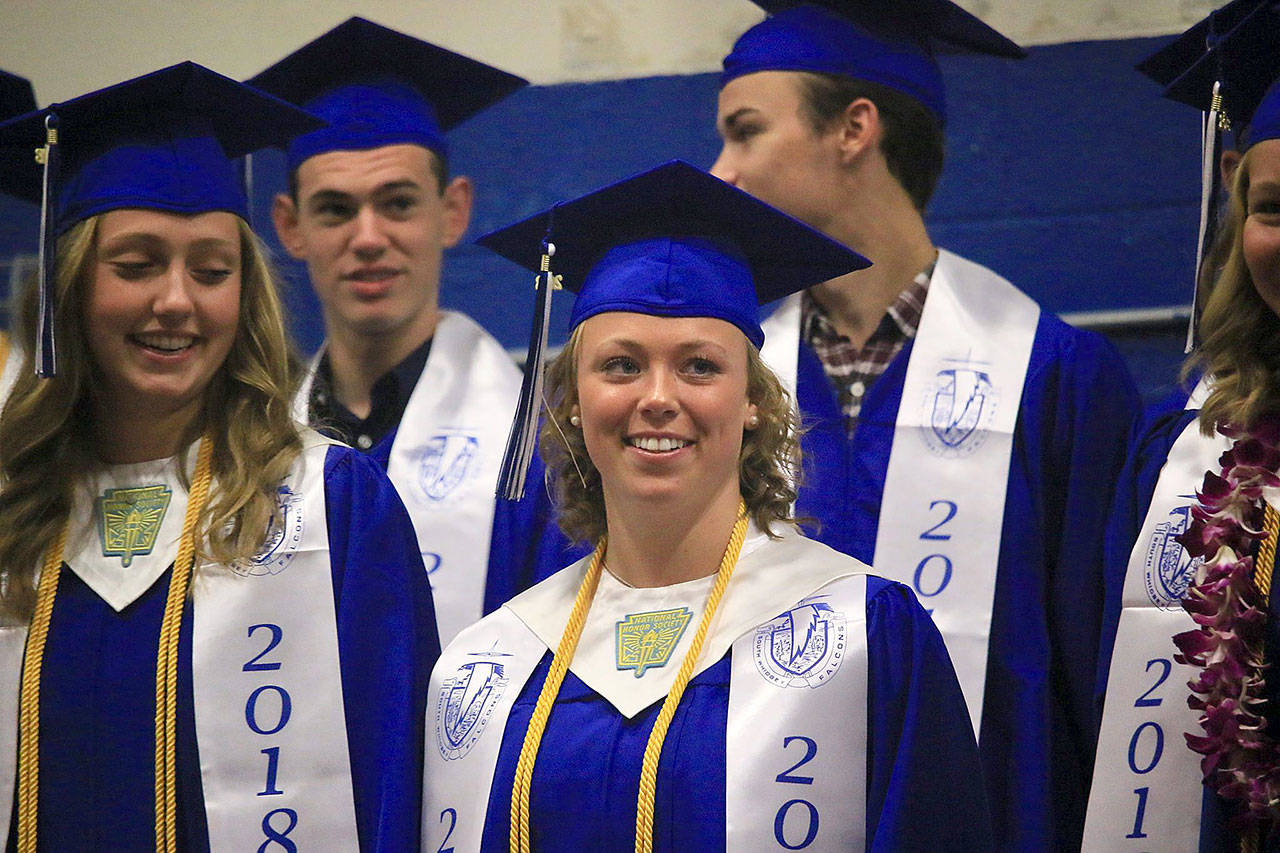 Mikayla Hezel was among 89 gradutes receiving diplomas at South Whidbey High School graduation Saturday. Photo courtesy of Go Blue
