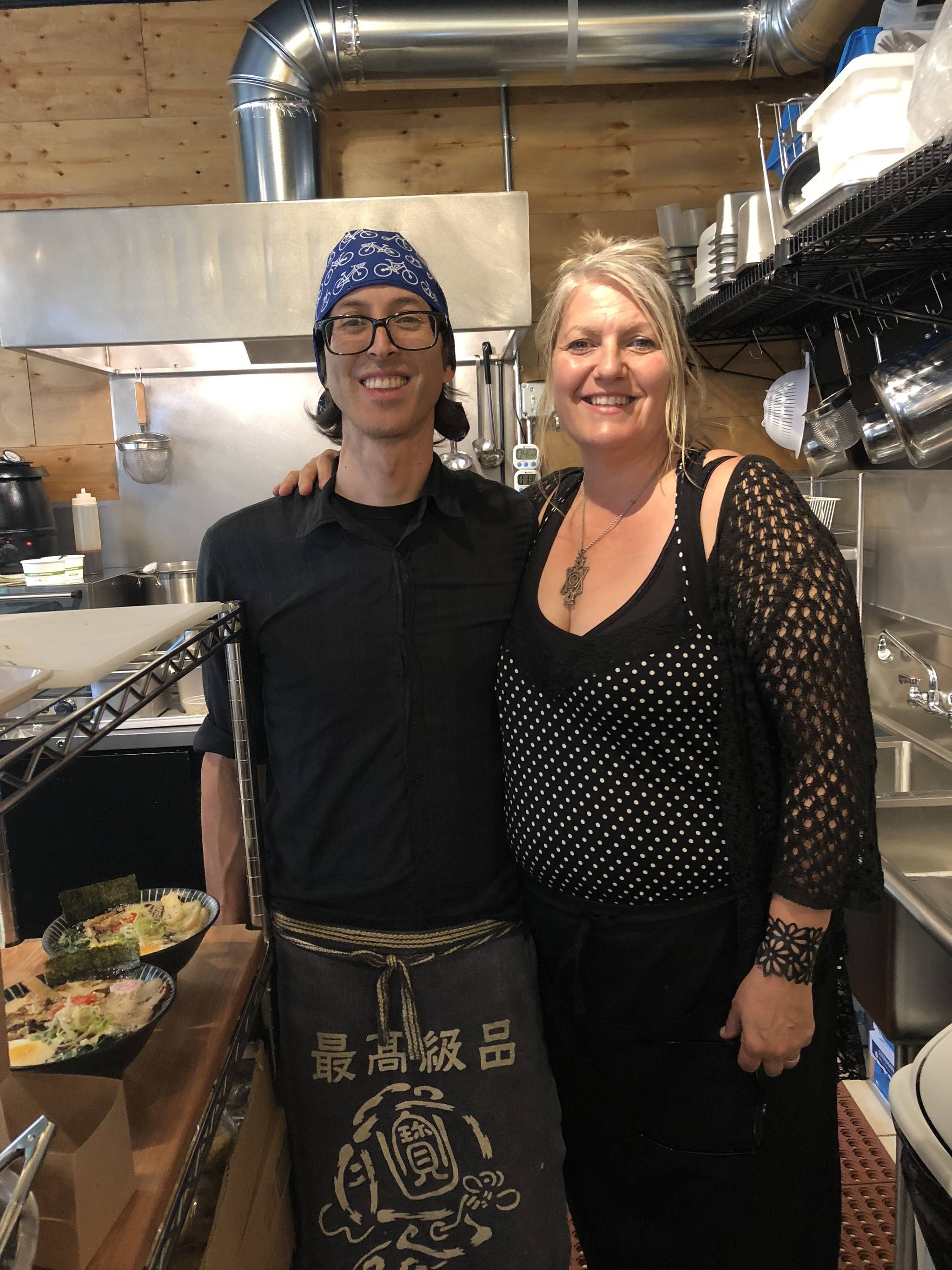 Denis Zimmermann and his wife, Cheryl, run Langley’s new ramen restaurant, Ultra House, which opened in May 2018. Photo by Emily Gilbert/Whidbey News-Times.