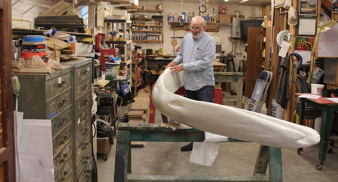 Woodworker Ken Price of Goss Lake spent months restoring the jaw bone of a blue whale that had deteriorated outside Langelys Whale Center. This jaw bone measures about 17-feet in length and thats just one side of the lower jaw of a blue whale, the largest animal on earth.