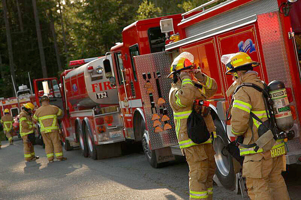Firefighters in training.