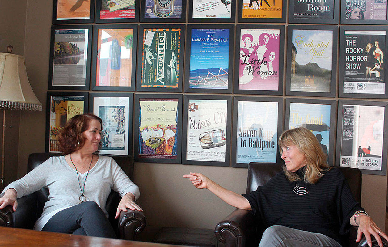 &lt;address&gt;                                &lt;em&gt;“It’s all yours now,” jokes Stacie Burgua, right, to Verna Everitt. Burgua recently retired as executive director of Whidbey Island Center for the Arts as Everitt assumed the WICA leadership role this month. (Photo by Patricia Guthrie/Whidbey News Group)&lt;/em&gt;&lt;/address&gt;