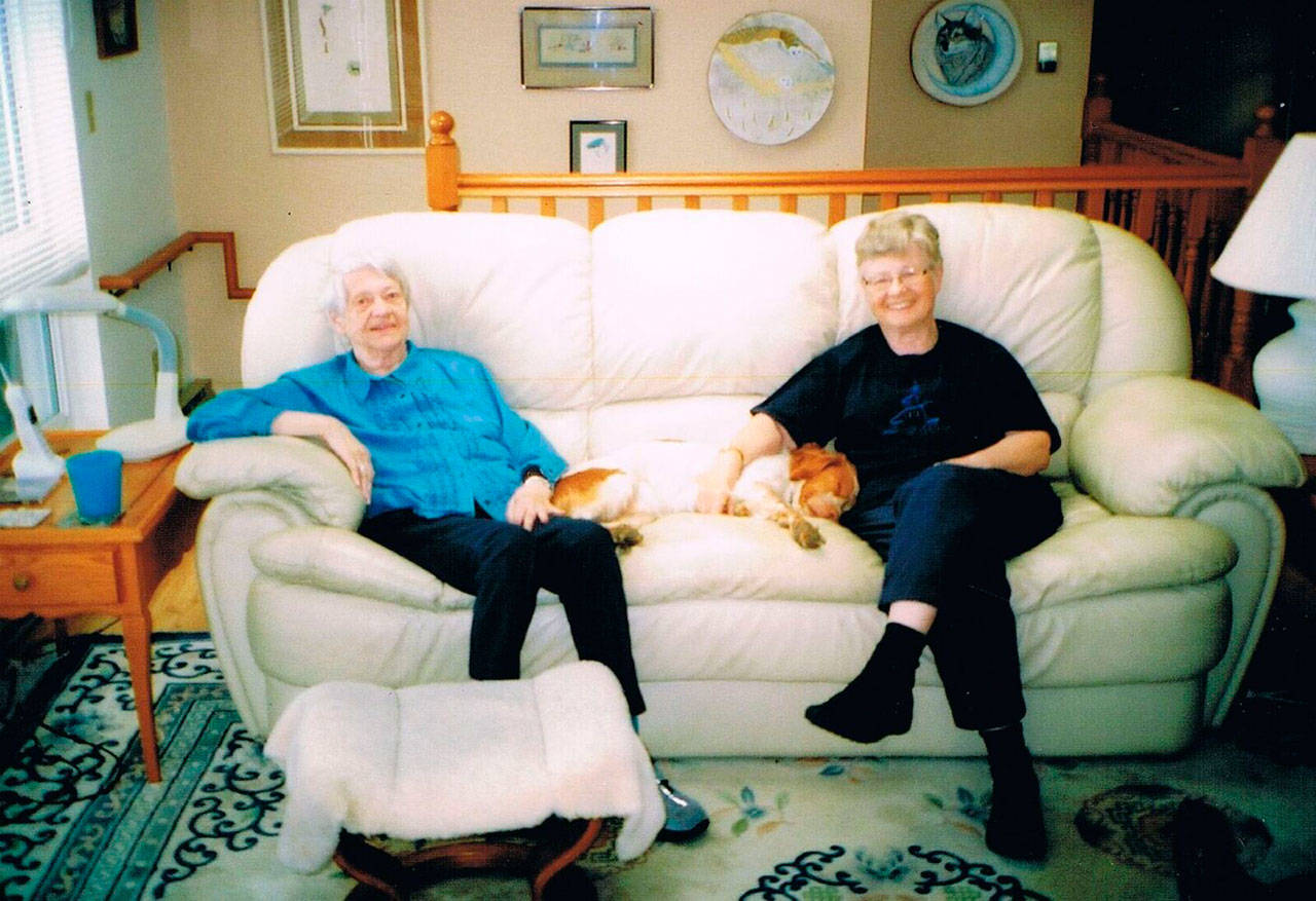 Barbee Cassingham and Sally O’Neil of Freeland were interviewed several years ago for “Herstory: Oral Histories of Old Lesbians.” Photo provided