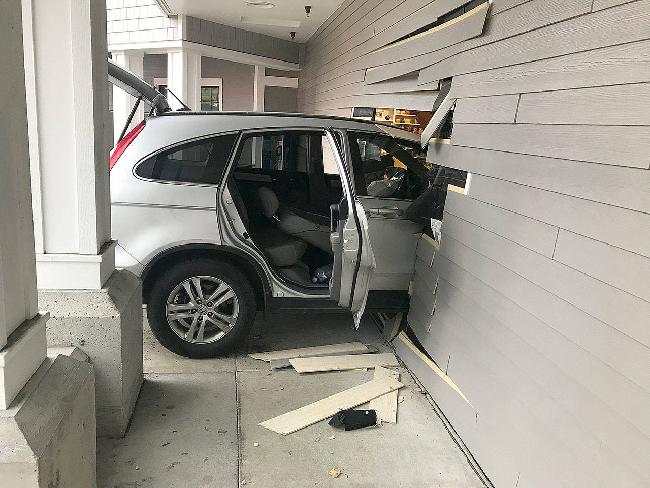 A car crashed into Linds Jewelry on Friday afternoon in Freeland. Photo provided