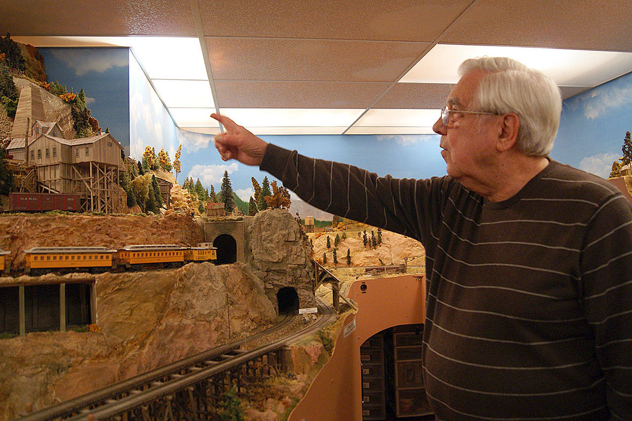 Photos by Maria Matson/ Whidbey News Group                                Each holiday season, Jack Tingstad invites the public into his Coupeville home to see the model railroad he created. Tingstad said this may be the last year for the public to view the display.