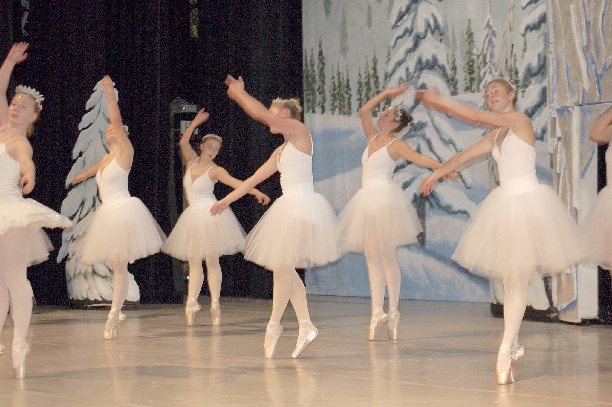 Photo by Joan Soltys                                <em>Whidbey Island Dance Theatre company dancers perform the Waltz of the Snowflakes in The Nutcracker.</em>                                Joan Soltys photo                                Whidbey Island Dance Theatre company dancers perform the Waltz of the Snowflakes in The Nutcracker.