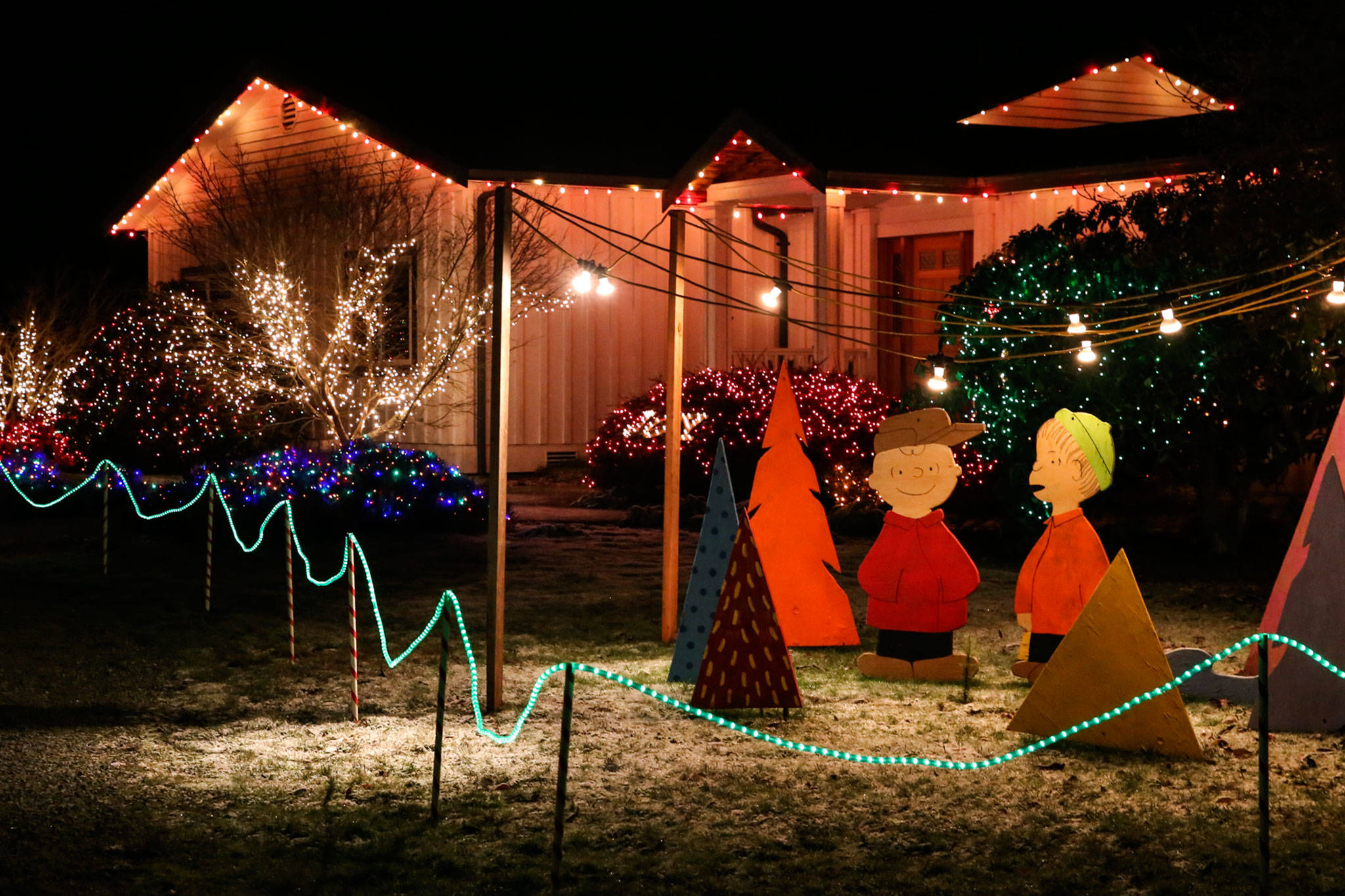 Jerry Beck and his family decorate their Clinton home with more than 30,000 lights and handmade decorations every year. More than 1,400 people came to see it in 2017. (Kevin Clark / The Herald)